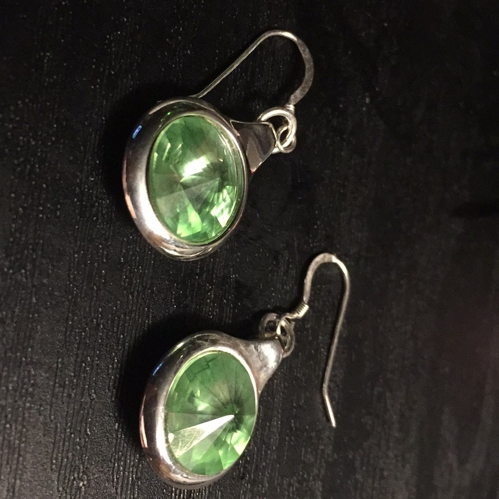Swarovski crystal peridot sterling silver
